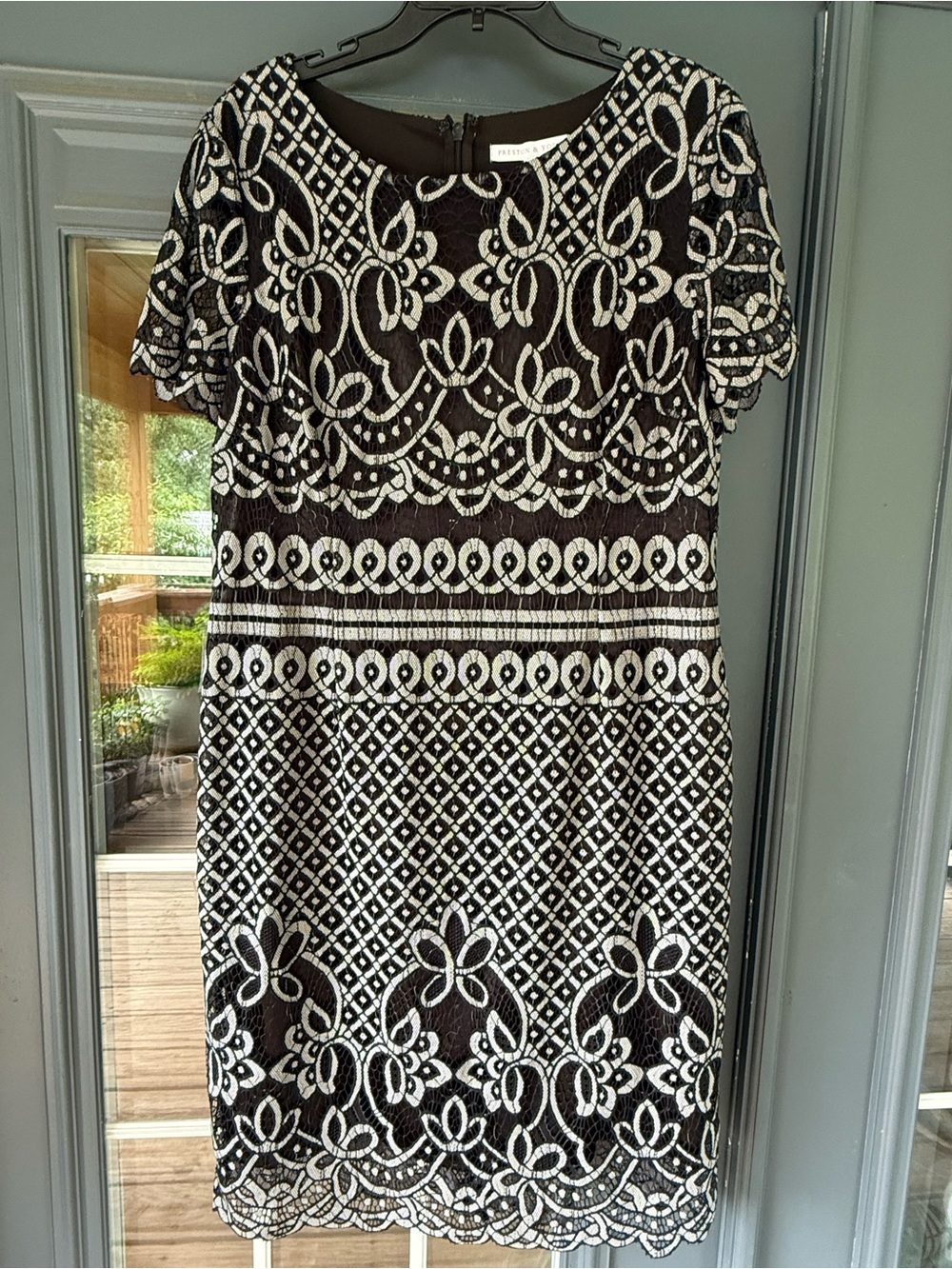 Preston & York Black and White Embroidered Shift Dress